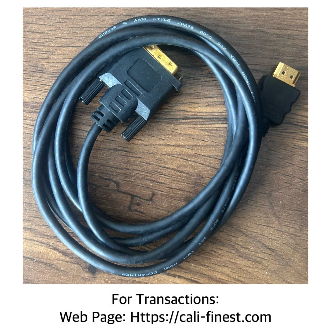 HDMI to DVI Cables (Category: Cables & Adaptors) located in Pasig City. Submitted by califinestcollectibles (Listing ID 1438958389, Image 1). Description: HDMI to DVI Cables EL#693 2pcs On Hand - 200 each Original/Authentic From USA Pick Up at One Oasis condominium ortigas extension pasig city Or Delivery via Lalamove,Jnt, LBC cod/cop JNT (payment first basis,gcash) THANKYOU.