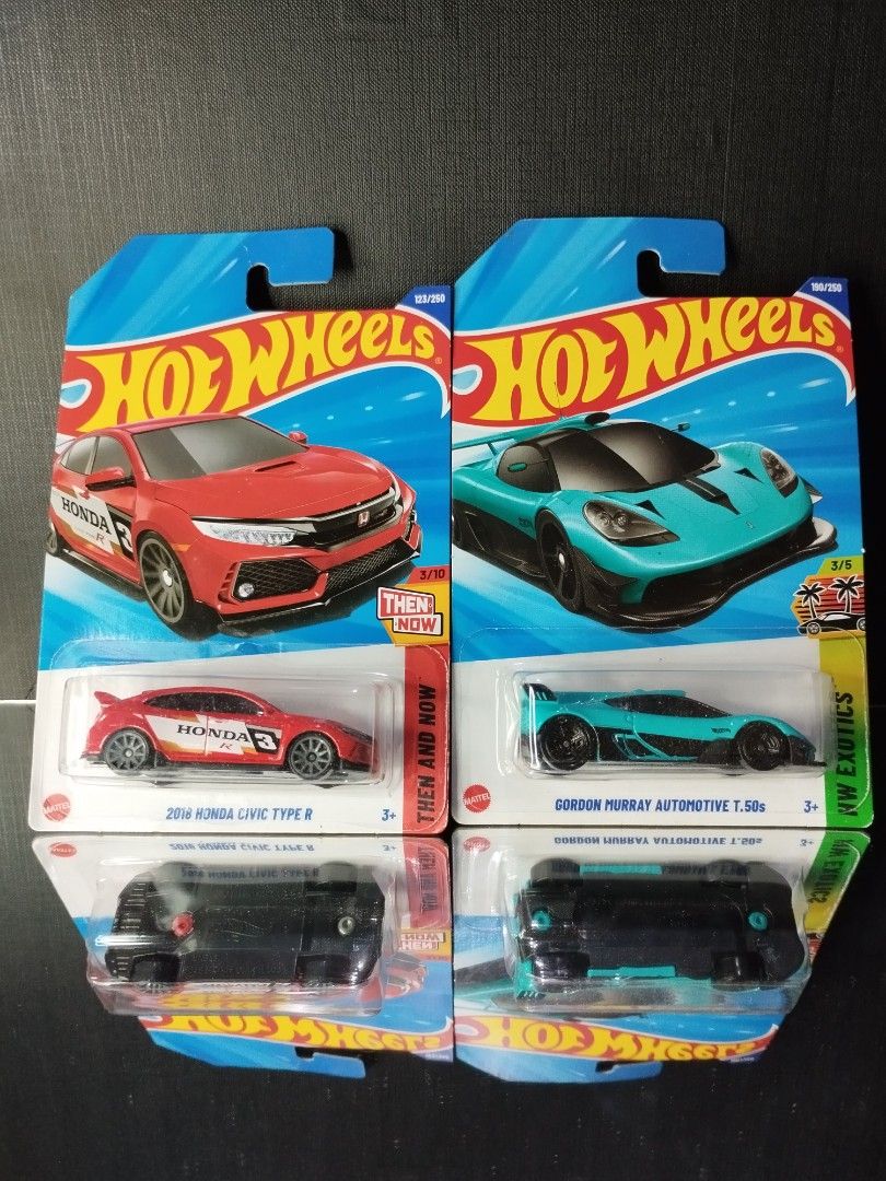 Hotwheels Set 3 (2018 Honda Civic Type R) (Gordon Murray Automotive T.50s) (Category: Toys & Games) located in Tayug. Submitted by wunowuno (Listing ID 1438884490, Image 1). Description: "8 out of 10 Box Condition" PAYO - ₱350 TERMS - ₱400 (3 Days to Pay) For 3 Days terms. Required NRDP is at least 20% of the total price Computation: (Terms Price x .20 = NRDP) Can ship anytime of the day. Once the items are fully paid. Failure to pay after the du