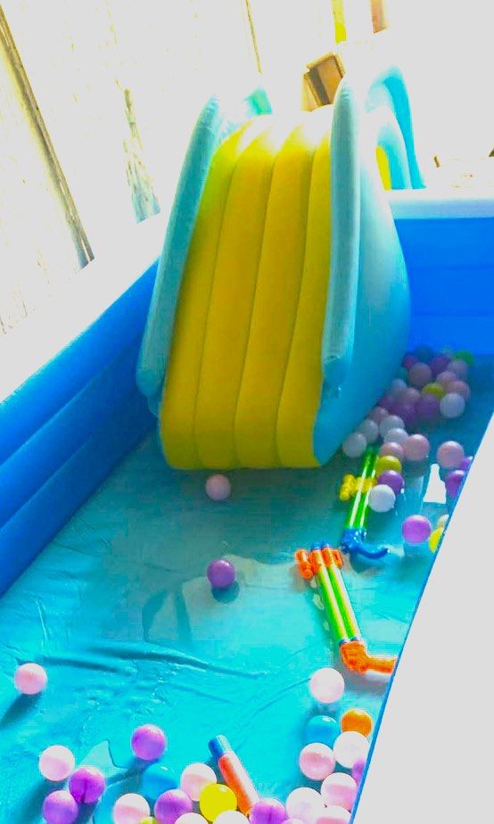 Inflatable Water Slide for Kids (Category: Infant Playtime) located in Pasig City. Submitted by nyca1989 (Listing ID 1439011298, Image 2). Description: 💦 Inflatable Water Slide for Kids 💦 Bought for ₱899, selling for only ₱400 ✨ Never been used — inflated lang to test 😊 Best for: 🏡 Indoor play area 🎈 Baby ball pit corner 👶 Toddler playtime fun Note: Since inflatable siya, it floats when the pool is full of water, so it’s more ideal for dry 