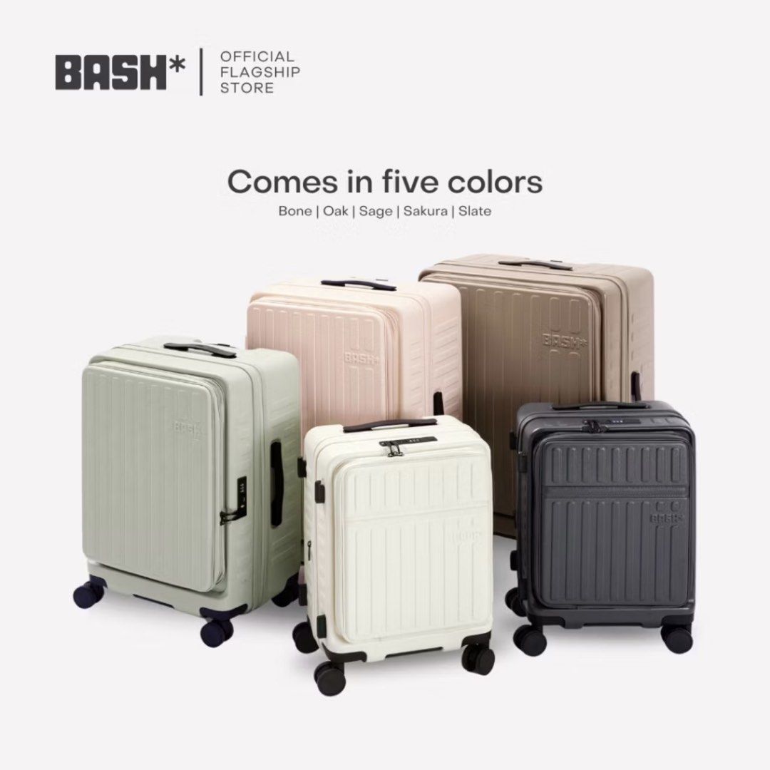FOR RENT: BASH luggage (Category: Luggage) located in Quezon City. Submitted by aj.mnl (Listing ID 1418756233, Image 1). Description: ‼️ AVAILABLE colors for carry-on: - bone (white) - oak (brown) PM me if you’re interested in other sizes and/or colors! Photo credits: BASH Official Flagship Store.