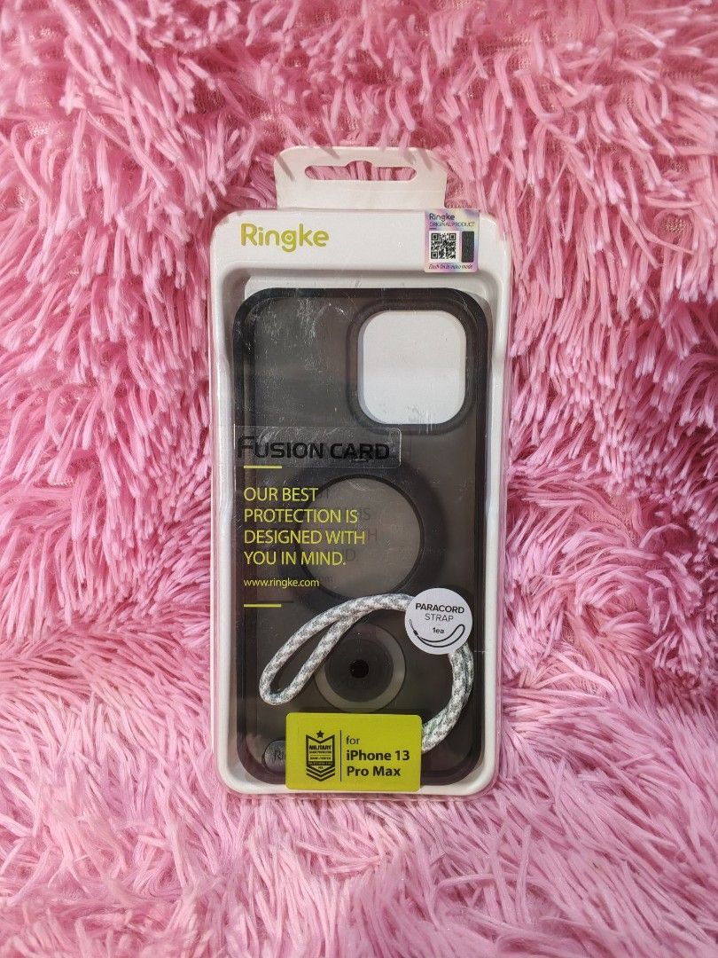 Iphone 13 Pro Max Protection Case 3pcs (Category: Cases & Sleeves) located in Quezon City. Submitted by jtlaconsumergoodstrading (Listing ID 1438978356, Image 3). Description: Iphone 13 Pro Max Protection Case 3pcs brand new Case brand: 1:Ringke Fusion Card case with a paracord strap for an iPhone 13 Pro Max, Black color. 2: Ringke Fusion X case for the iPhone 13 Pro Max featuring a black bumper and a clear back panel. 3: Xundd brand clear protec