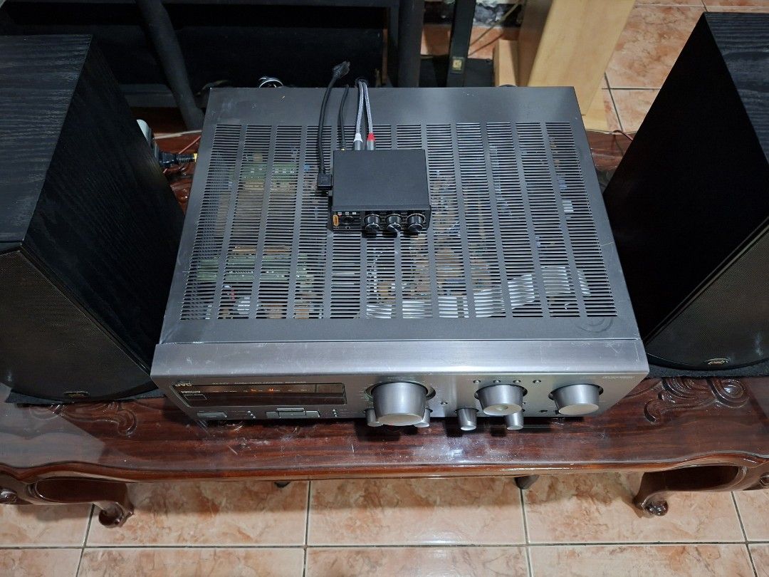 JVC RX-517V Audio/Video Receiver (Category: Soundbars, Speakers & Amplifiers) located in Bulacan. Submitted by sweet_spot09 (Listing ID 1438883979, Image 3). Description: - JVC RX-517V Audio/Video Receiver - 5.1 Channel Surround Sound - Dolby Pro Logic - Multiple Input and Output Ports - 80w per ch. into 8 ohms) - Phono, RCA Inputs, Headphone Jack - FM/AM Tuner - 120v, 60hz. .