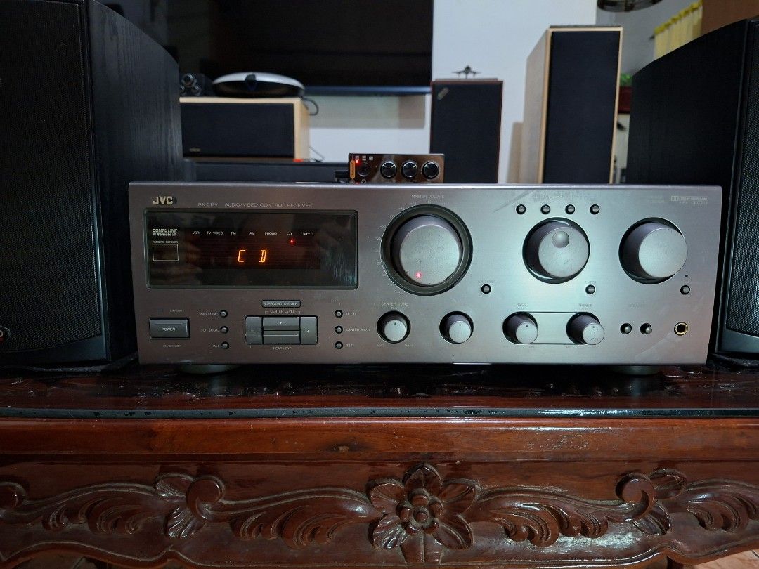 JVC RX-517V Audio/Video Receiver (Category: Soundbars, Speakers & Amplifiers) located in Bulacan. Submitted by sweet_spot09 (Listing ID 1438883979, Image 1). Description: - JVC RX-517V Audio/Video Receiver - 5.1 Channel Surround Sound - Dolby Pro Logic - Multiple Input and Output Ports - 80w per ch. into 8 ohms) - Phono, RCA Inputs, Headphone Jack - FM/AM Tuner - 120v, 60hz. .