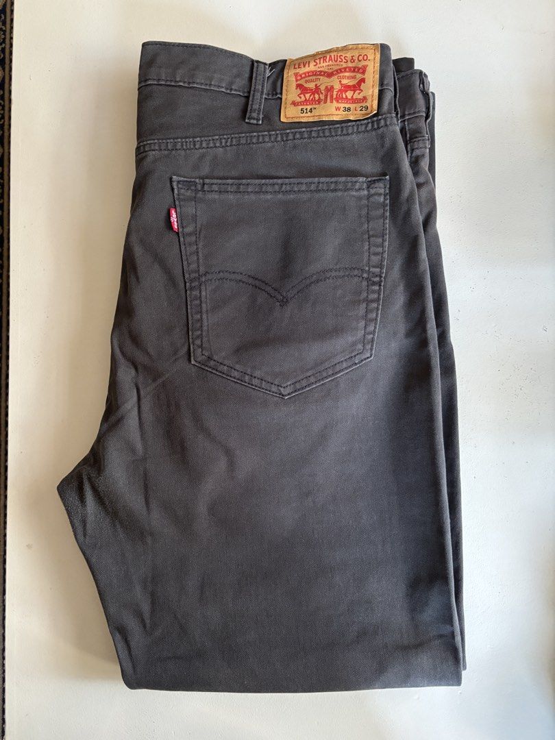Levi's 514 Jeans - Gray (Category: Jeans) located in Manila. Submitted by senior.declutter (Listing ID 1438956221, Image 1). Description: - Levi's 514 jeans - Color: Gray - Size: W38 L29 - Classic five-pocket design - Levi's logo patch - Button and zipper closure - Condition: Good RFS: decluttering .