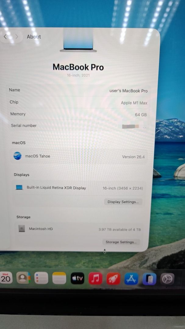 MacBook Pro 16 inch M1 Max 64GB 4TB459335975096832002