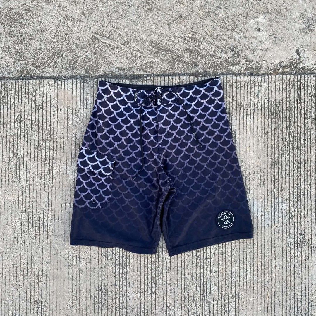 Men's Board Shorts with Fish Scale Pattern (Category: Shorts) located in Butuan. Submitted by johnraven086338 (Listing ID 1438926747, Image 1). Description: - Men's board shorts - Unique fish scale pattern - Drawstring closure for adjustable fit - Dark blue gradient design - Small logo detail - Perfect for beach or casual wear.