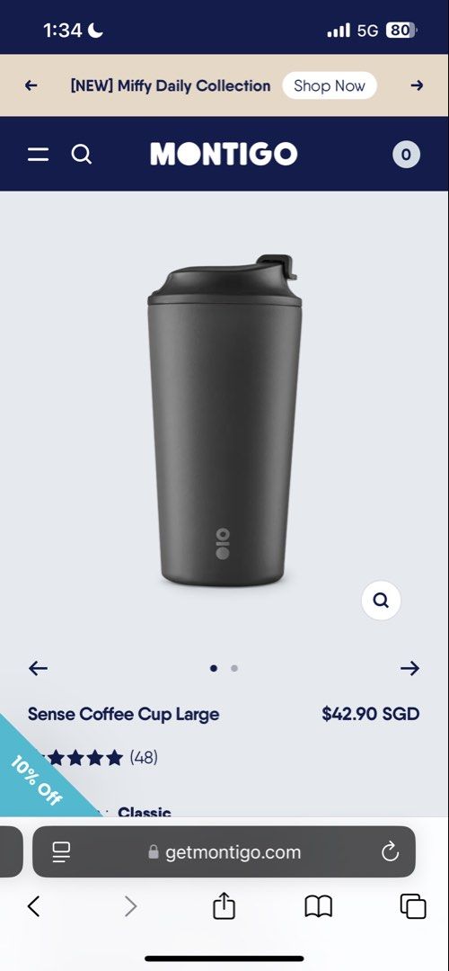 Montigo Sense Coffee Cup - Black - 16oz459712565126768640