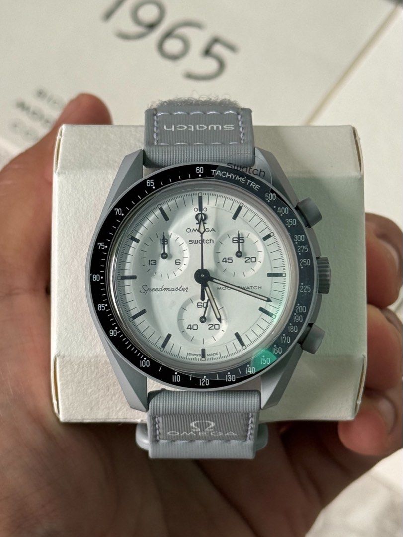 MoonSwatch 1965 Series (Category: Luxury Watches) located in Marikina City. Submitted by mimayuy (Listing ID 1438914588, Image 1). Description: Condition: Guaranteed authentic & Brand New Complete original box, manuals, Swatch Paper bag and Swatch warranty card valid until September 2028. .
