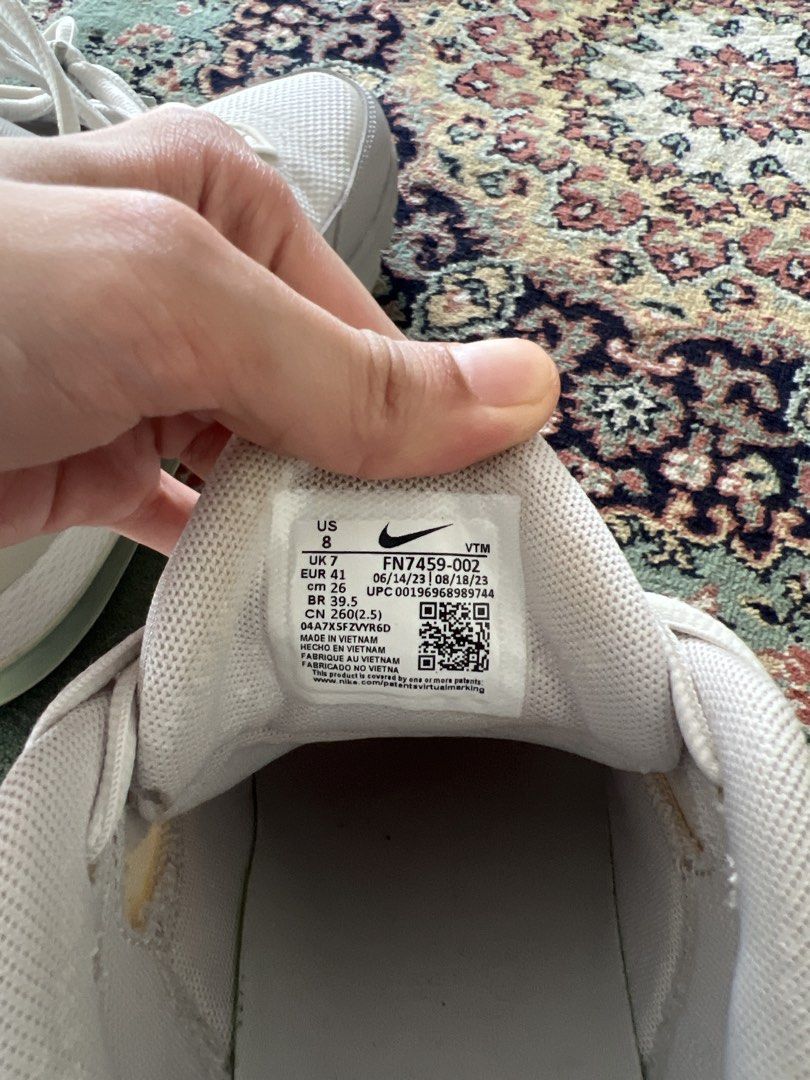 Nike Air Max Sneakers - Size 8 (Category: Sneakers) located in Muntinlupa City. Submitted by goldencloset.88 (Listing ID 1438888118, Image 2). Description: - Nike Air Max sneakers - Color: White and Gray - Size: US 8 Men’s - No issues, like new .