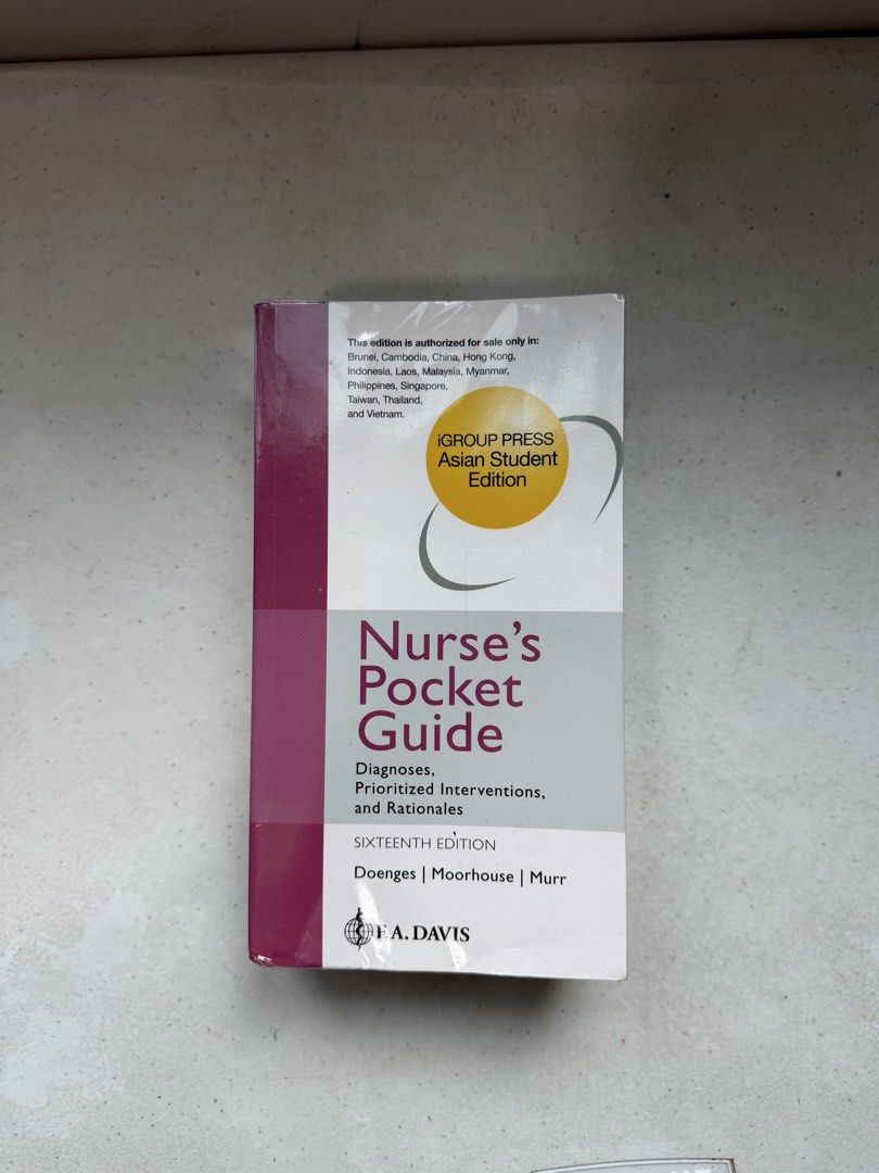 Nurse's Pocket Guide (NANDA) 16th Edition (Category: Textbooks) located in Manila. Submitted by sellingelly (Listing ID 1439035364, Image 1). Description: - Used almost never.