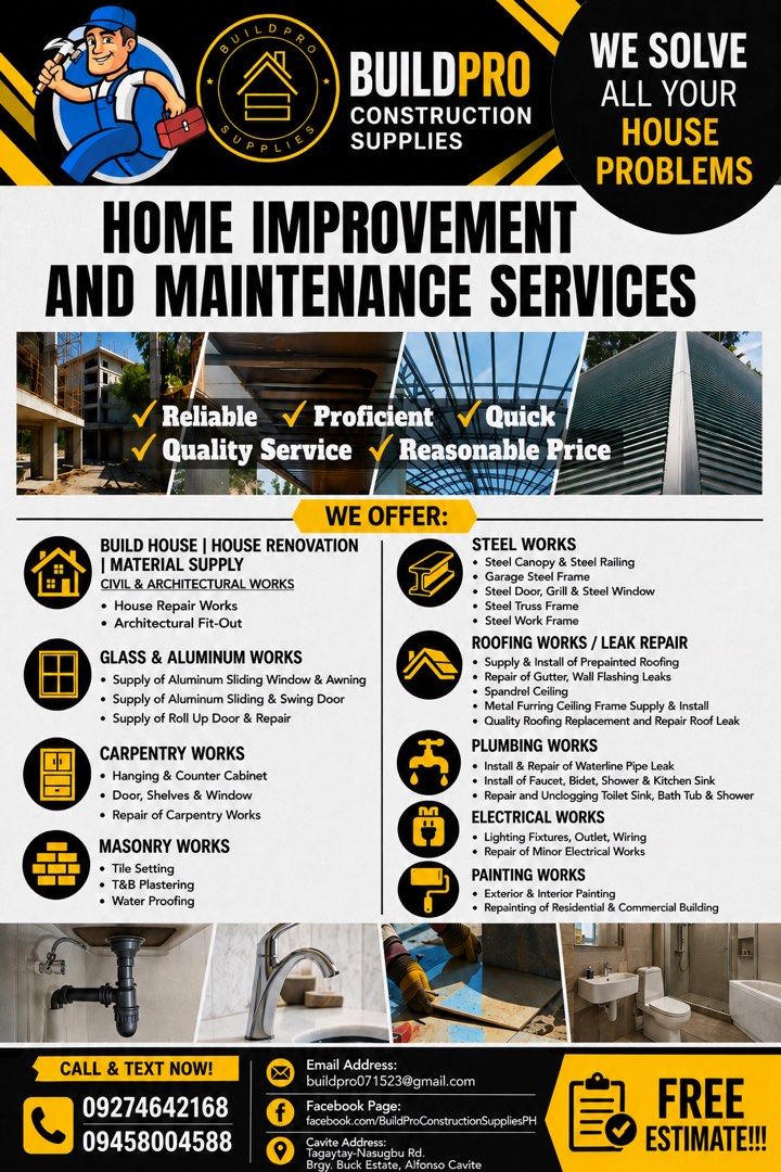 Quality Materials for Stronger Homes & Buildings (Category: Construction & Building Materials) located in Alfonso. Submitted by buildproroofingph (Listing ID 1438890217, Image 1). Description: Need roofing and construction materials? Build your dream project with quality supplies at competitive prices! Message us for inquiries and quotations. #BuildPro #ConstructionSupplies #RoofingMaterials #BuildingMaterials #HomeConstruction #RoofingPH #Constr