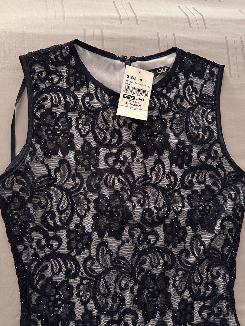 Quiz Navy Lace Split Maxi Dress - Size 8, Women's Fashion, Dresses & Sets,  Dresses on Carousell