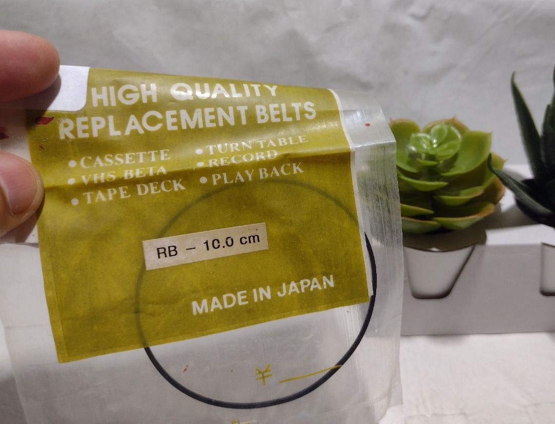 Replacement Belt, 10cm (Made in Japan) (Category: Everything Else Others) located in Quezon City. Submitted by mondy_mond (Listing ID 1439038018, Image 1). Description: Reason For Selling (RFS): De-cluttering; overstock This Replacement Belt, 10cm (Made in Japan)... *For cassette tape player, VHS, Betamax, etc. *Made in Japan *Unused.