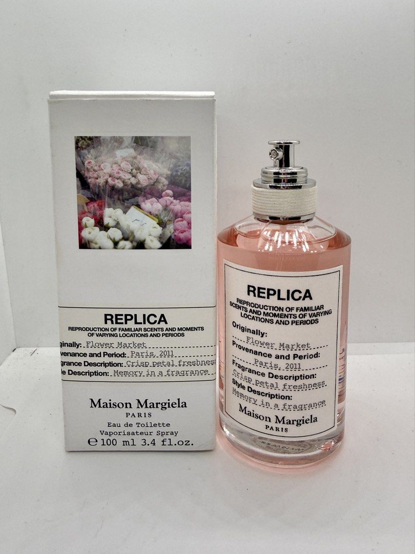 Maison Margiela Flower Market 100ml Authentic (Category: Fragrance & Deodorants) located in Mandaluyong City. Submitted by cherryspicks (Listing ID 1438951966, Image 2). Description: Authentic. Maison Margiela Replica Flower Market. 100ml. Never used or sprayed. Box has a few stains from makeup. Original price p9,350. .