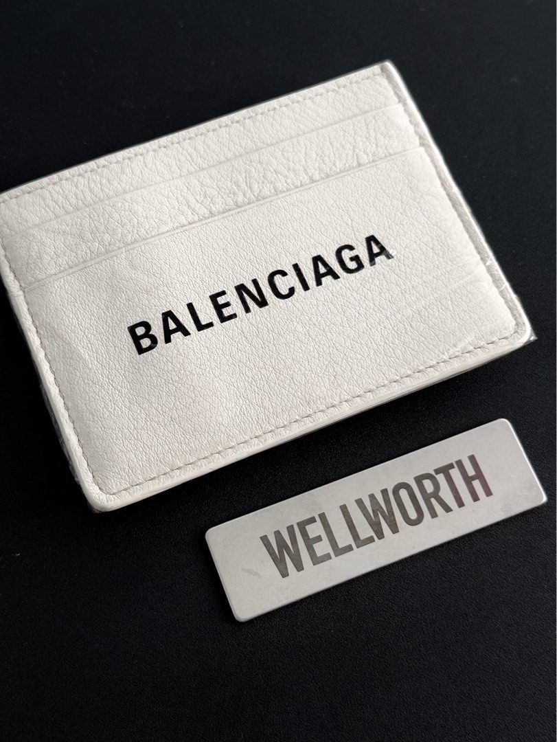RUSH Balenciaga off white card holder (Category: Luxury Bags & Wallets) located in General Trias. Submitted by by-ea (Listing ID 1438400575, Image 3). Description: Guaranteed auth Rare find, preloved not fresh from store Please manage expectation it’s off white not true white No other inclusions Make an offer 🩶.
