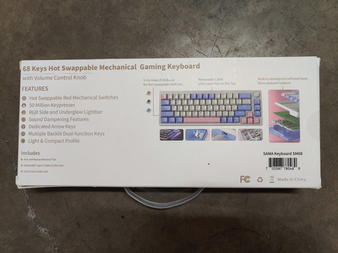 SAMA SM68 Mechanical Gaming Keyboard (3-Way - Bluetooth, Wired, 2.4G) (Category: Computer Keyboard) located in Dasmarinas. Submitted by mezzeric (Listing ID 1438965641, Image 2). Description: Brand new. Just opened to test if everything works and put it back in it's box. Will remove ad once sold. Price is firm. Pickup only at Mabuhay City Paliparan 3 Dasmarinas Cavite. Thanks! .
