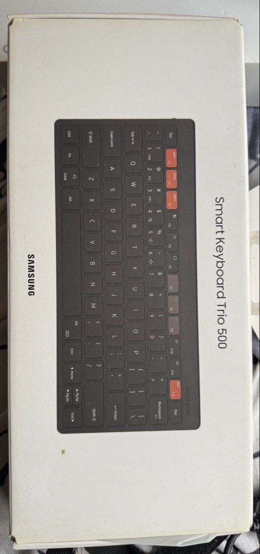 Samsung Smart Keyboard Trio 500 (Category: Computer Keyboard) located in Marikina City. Submitted by shoshiro (Listing ID 1438915524, Image 2). Description: For Sale Samsung Smart Keyboard Trio 500 - Wireless Keyboard - Used Once - Working In Excellent Condition - Looks New RFS - Sitting only inside my storage box, declutterring. Php 800.00 Only.