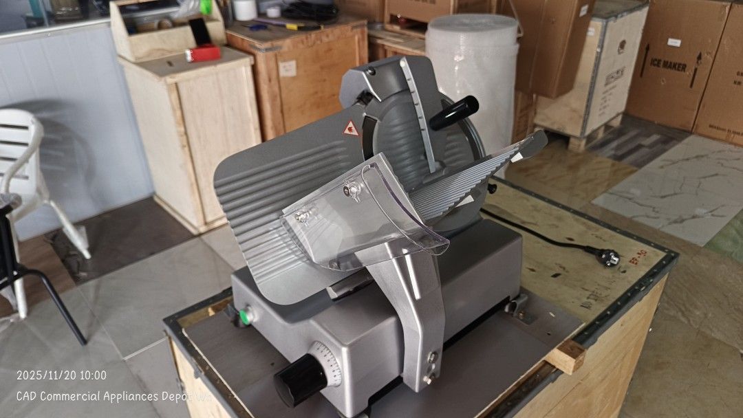 Semi And Fully Automatic Commercial Meat Slicer (Category: Other Kitchen Appliances) located in Angeles City. Submitted by cad_wh (Listing ID 1439027878, Image 1). Description: COMMERCIAL MEAT SLICER •SEMI AUTOMATIC (EP-43)₱16,280 10 Inch Semi-Automatic Meat Slicer Dimension: 41x40x35cm Rated Voltage: 220V/50 Hz Input Power: 210 W Cut off Travel: 15 mm Slice Thickness: 0-13 mm Blade Diameter: 220 mm Adjust: 0-13 mm Net Weight: 14.5 kg Gross Weigh
