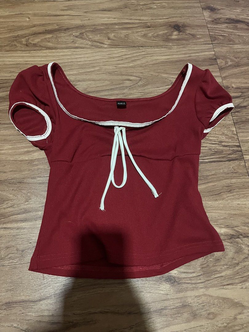 shein red coquette bow puff sleeve (small) (Category: Blouses) located in Caloocan City. Submitted by rei211 (Listing ID 1439039684, Image 1). Description: mod: flash express / ggx / same day delivery (booked by buyer) mop: gcash loc: north caloocan city .
