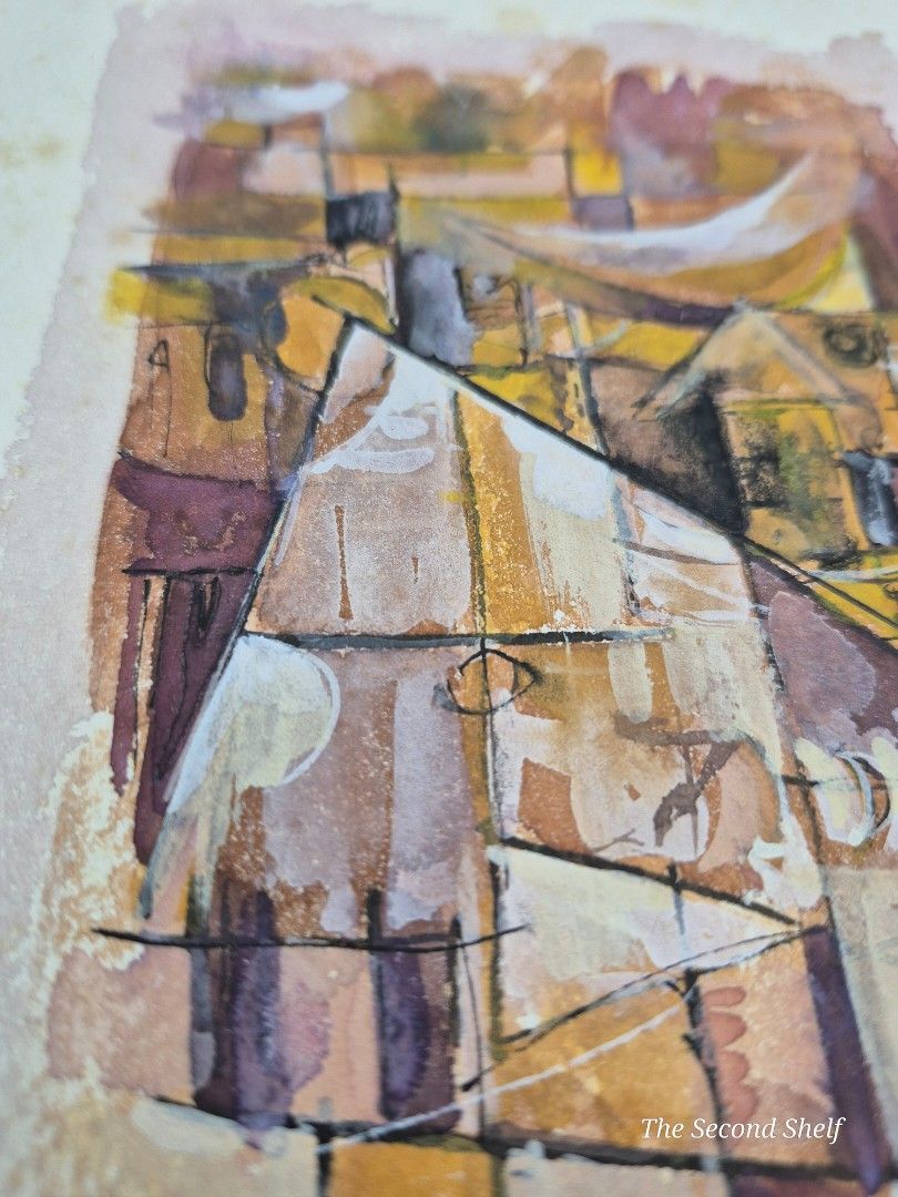Signed Okamoto Abstract Painting on Paper (Category: Art & Prints) located in Santa Rosa. Submitted by thesecondshelf (Listing ID 1438957274, Image 3). Description: Signed Okamoto Abstract Painting on Paper Framed Mid Century Modern Japandi Art Price: ₱2,100 50% off until Aug 25 Details: Expressive abstract painting on paper signed “Okamoto,” featuring layered geometric forms and warm earthy tones. The composition carries a strong mid-century mod