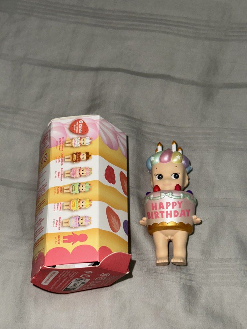 Sonny Angel Birthday Series Figure (Category: Designer & Blind Box Toys) located in Singapore. Submitted by mochiking (Listing ID 1438987055, Image 2). Description: - Sonny Angel Birthday Series figure - Includes original packaging - Ideal for collectors Secret (odds: 2/144): Starting bid $108 .