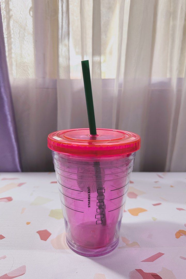 Starbucks Pink Cold Cup w/ Straw (Category: Coffee & Tea Tableware) located in Marikina City. Submitted by alwaysinjapan (Listing ID 1438895270, Image 2). Description: Good condition Last price already :) Gcash Fragile item so for pick-up only - Nangka, Marikina.