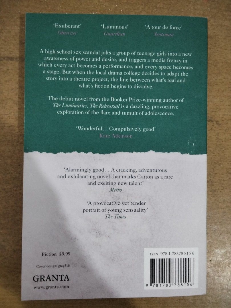 The Rehearsal by Eleanor Catton (Category: Storybooks) located in Taguig. Submitted by prizewinners (Listing ID 1438914571, Image 2). Description: If you're reading this, then this item is still available. I will respond only to buyers who make an offer up front (the listed price is the final, nonnegotiable price). Payments are to be made up front, by Wise or e-wallet/bank transfer to Wise Pilipinas (no COD, no other payment method). Please pay w