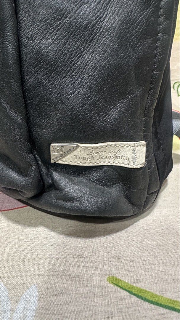 255 TOUGH JEANSMITH black leather backpack bag (Category: Backpacks) located in Baguio. Submitted by princessjhade (Listing ID 1438968500, Image 3). Description: Largish Plus shipping Very good condition.