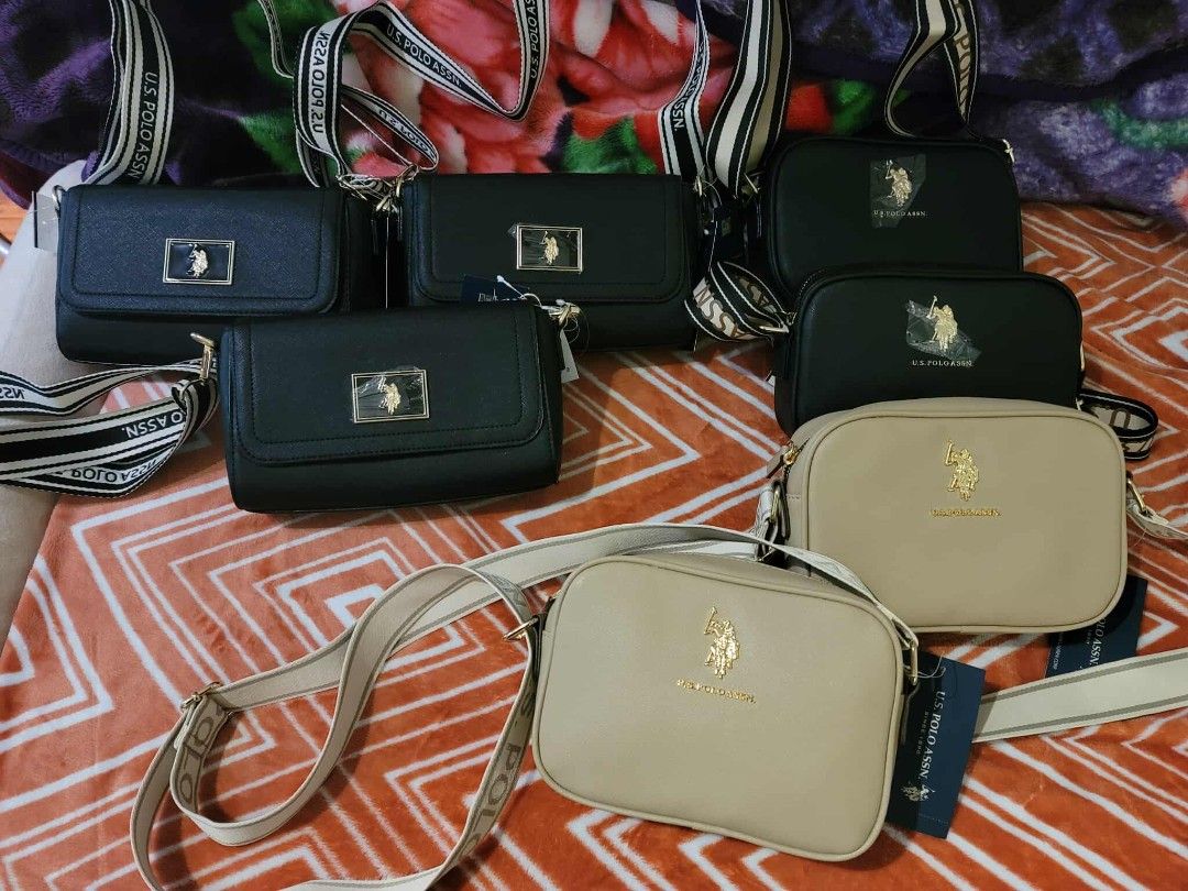 US Polo Assn. Crossbody Bag (Category: Cross-body Bags) located in Baguio. Submitted by jhazeypasabuy (Listing ID 1439020372, Image 1). Description: - US Polo Assn. Crossbody Bag - Rectangular shape - Flap closure - Gold logo detail - Detachable strap - Available colors: Black, Beige - Fabric lining - Perfect for everyday or special events from US all original.