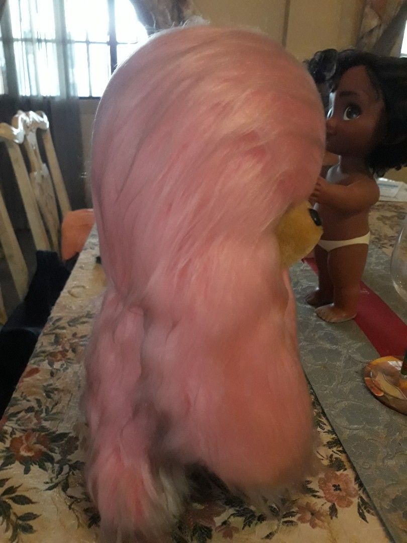 Vintage Rare Japanese Bandai Pink Poodle Stuffed Toy with Gold Tag (Category: Toys & Games) located in Paranaque City. Submitted by luisayap0306 (Listing ID 1438912309, Image 3). Description: - VINTAGE RARE JAPAN BANDAI pink poodle - Features soft, plush exterior - Cute and cuddly face - Includes gold tag with "POUREE ANIMAL SHISHA" inscription - Designed with long, fluffy fur - Small, round head it only needs cleaning kasi nabasag un mirror glas