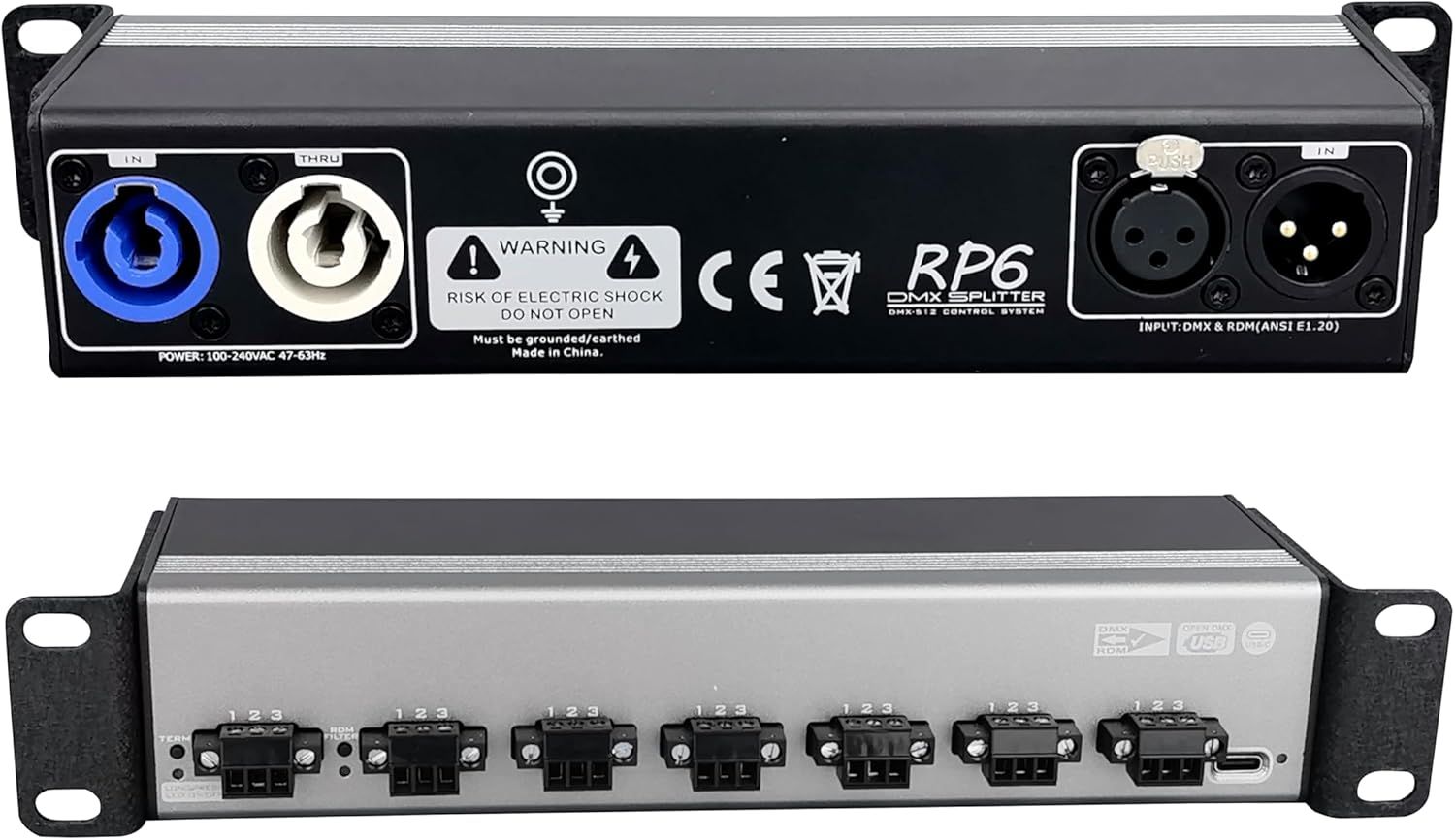 6-port DMX RDM Splitter, Opti-isolated, Open-DMX USB, Power/DMX Through ...