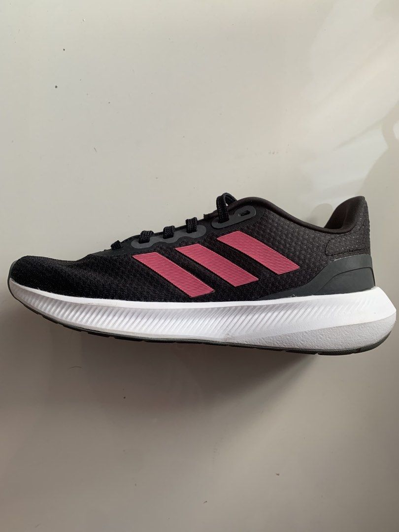 BER month Sale: Adidas RunFalcon Shoes (Category: Sneakers) located in Mandaluyong City. Submitted by bvnantes (Listing ID 1439138183, Image 2). Description: - Adidas Runfalcon 3.0 Women running shoes - Black and pink color scheme - Size: US 6.5 / UK 5 / 23.5 to 24CM - Features classic Adidas stripes - White sole - Perfect for running or casual wear - Mode of payment is via BPI/BDO QR code or Gcash. CoD is via Lalamove and delivery shouldered by 