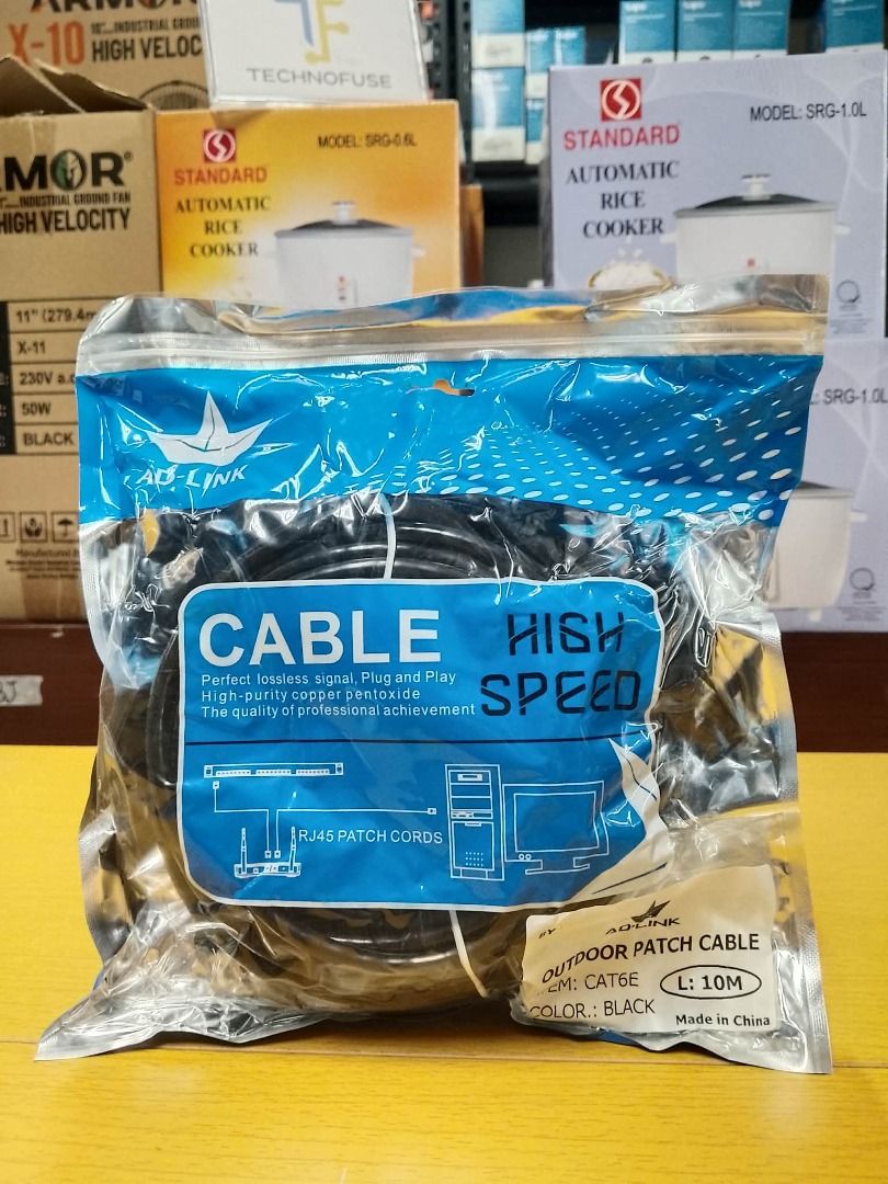 AD-Link UTP Cat6E Patch Ethernet Cable Outdoor 10m (Category: Cables & Adaptors) located in Pasig City. Submitted by technofuseofficial (Listing ID 1439134797, Image 1). Description: AD-Link UTP Cat6E Patch Ethernet Cable Outdoor 10m Brand New and Original Items Store Location: 4F Unit 402, 604 Shaw Boulevard, Barangay Kapitolyo, Pasig City Same Day Delivery: - Lalamove delivery within Metro Manila - For walk-ins: Always PM first for item availab