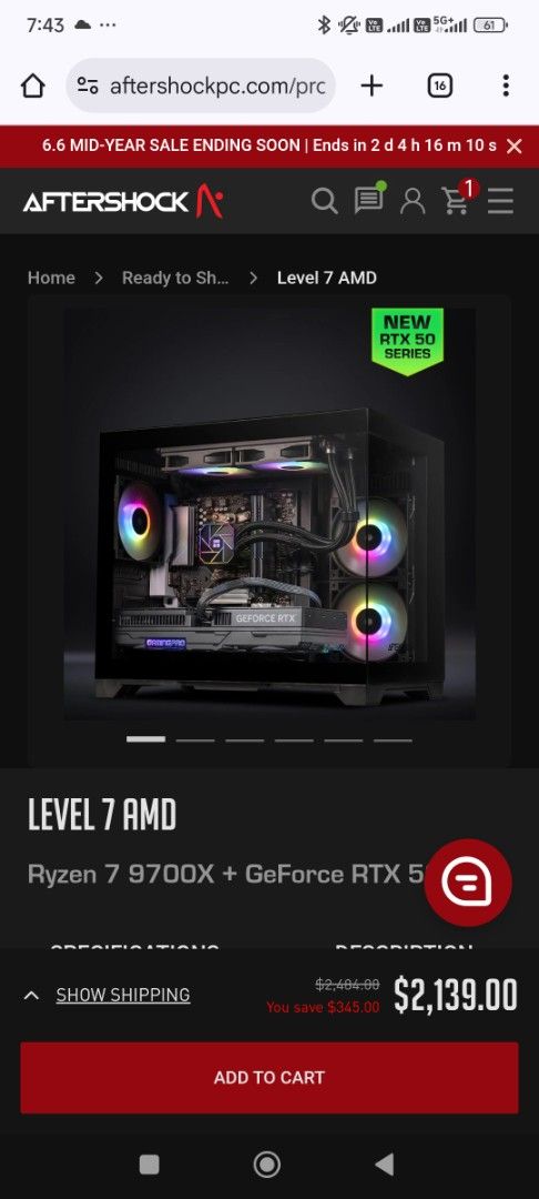 Aftershock Gaming PC460050937949071361