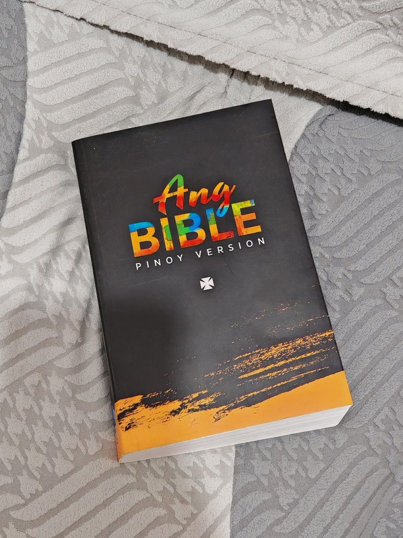 Ang Bible Pinoy Version (Category: Religion Books) located in San Fernando. Submitted by decluttwv (Listing ID 1439194760, Image 1). Description: - Ang Bible Pinoy Version - Black cover with colorful title - Perfect for reading the Bible in Tagalog.
