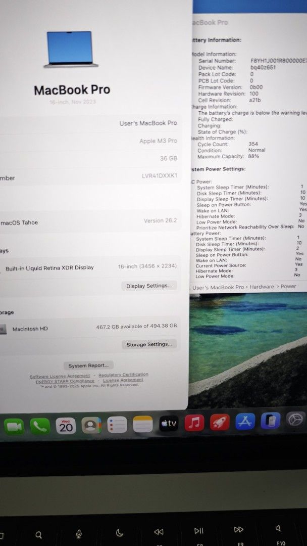 Apple MacBook Pro 16-inch M3 Pro (Category: Laptops & Notebooks) located in Singapore. Submitted by mrjuice.tenom (Listing ID 1439131005, Image 3). Description: - Apple MacBook Pro 16-inch - 16-inch Liquid Retina XDR display - 36GB RAM - 512GB storage - Battery health: 88% - Fully functional.