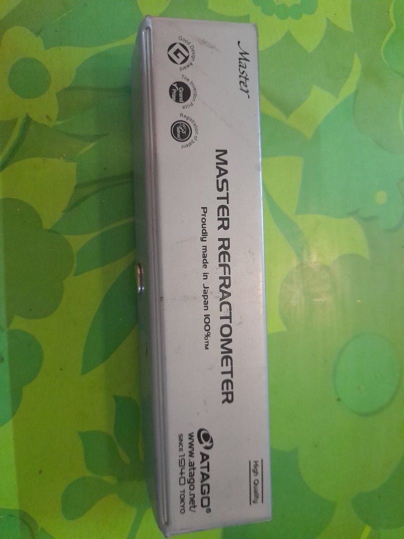 Atago Master Refractometer (Category: Everything Else Others) located in Valenzuela. Submitted by jenmix1979 (Listing ID 1439146523, Image 1). Description: - Atago Master Refractometer - Made in Japan - Comes with original box - Box includes the refractometer - Refractometer labeled 'Automatic'.