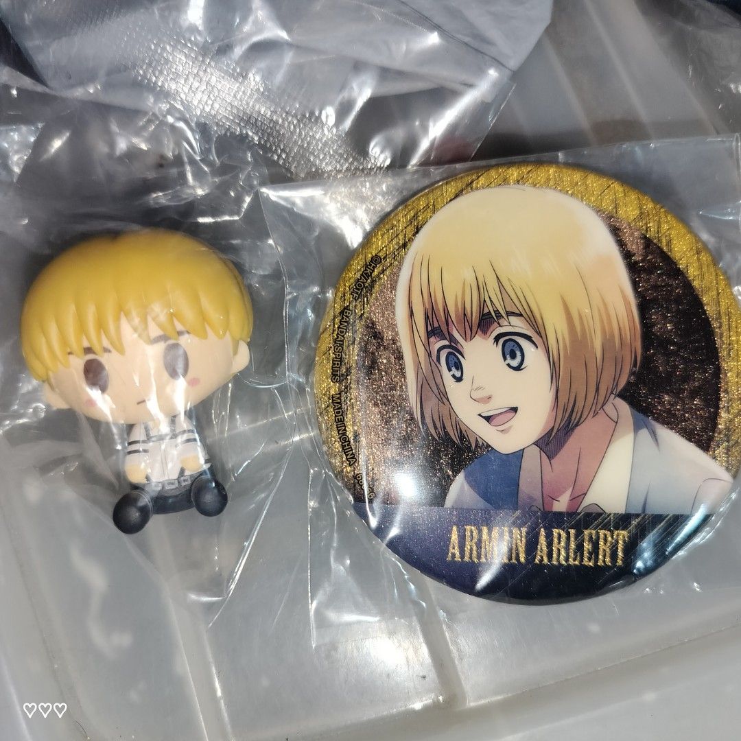 Attack on Titan Armin Arlert Chokonokko and Can Badge Set (Category: Toys & Games) located in Manila. Submitted by xvrkysh (Listing ID 1439158587, Image 1). Description: .