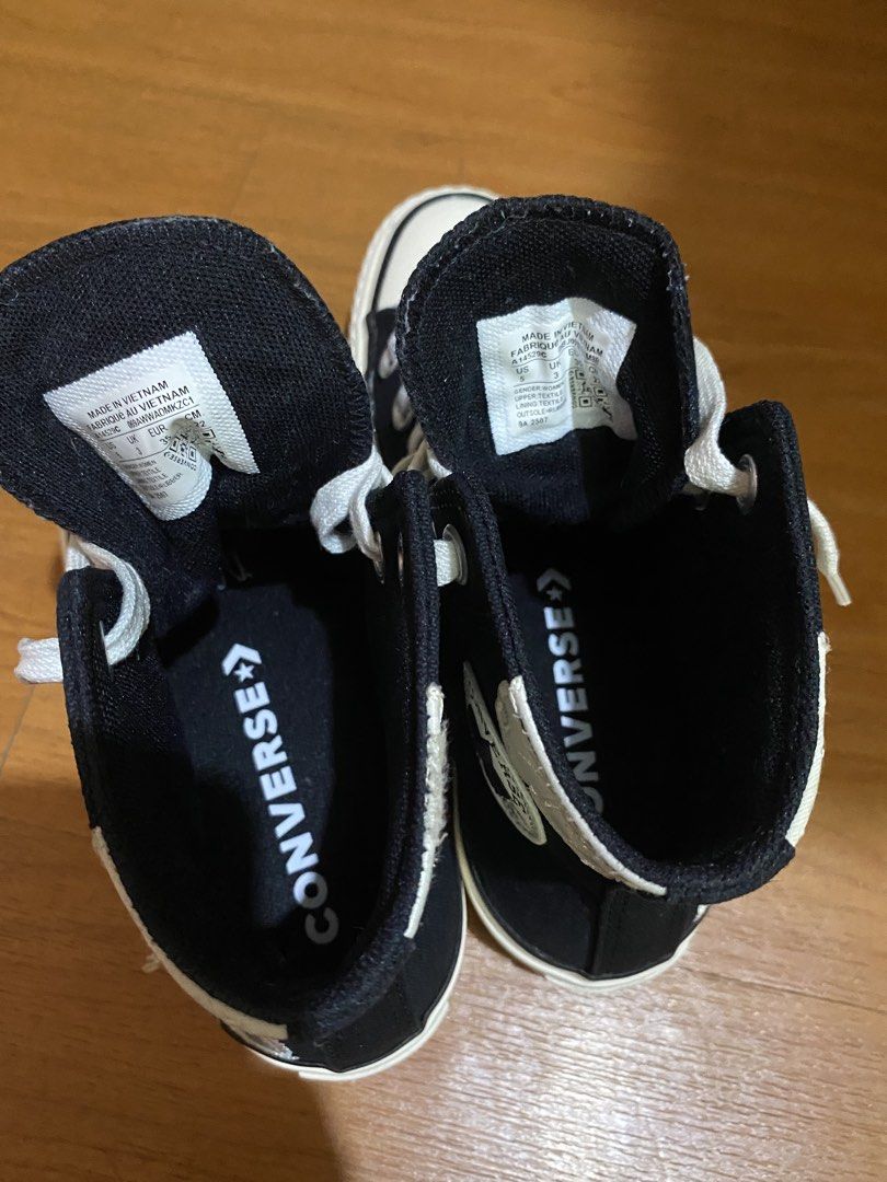 Authentic Platform Converse Sneakers (Category: Sneakers) located in Panganiban. Submitted by girlinqueue (Listing ID 1439115062, Image 3). Description: Bought from the orange app. What you see is what you get. Flaws are already posted. No when worn photos. Payment first via GCash. Low ballers auto pass. .