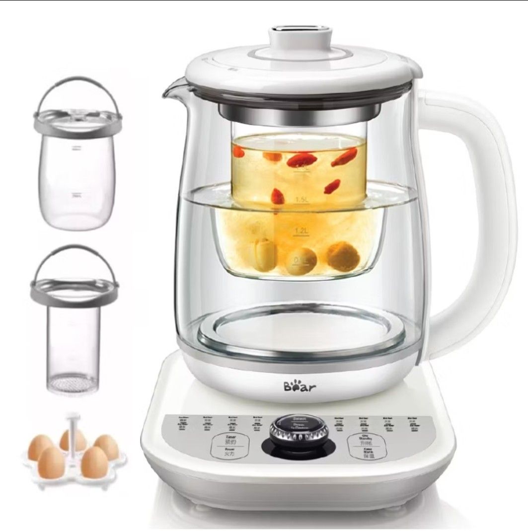 Bear Malaysia Multi-Function Pot (Category: Cookware & Accessories) located in Georgetown. Submitted by disney17 (Listing ID 1439235211, Image 1). Description: Malaysia plug Multi-function stew pot from Bear Malaysia is perfect for stewing, boiling, keeping warm, and sterilization. It features 16 preset modes and a 0.5L stew cup. The pot has a capacity of 1.8L and its accessories include a pot, stew cup, filter, and egg steam rack. lt is suitable
