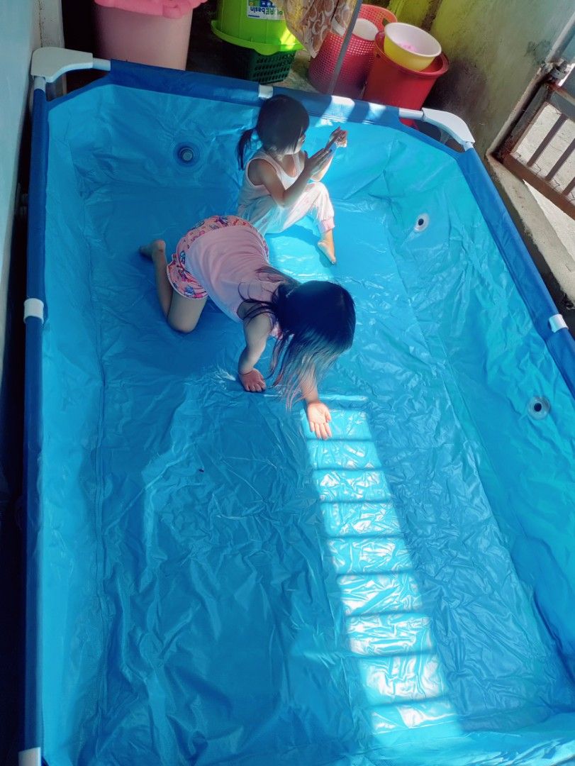 Bestway Steel Pro Above Ground Pool (Category: Outdoor Furniture) located in Paranaque City. Submitted by jmancera21 (Listing ID 1439184830, Image 3). Description: - Bestway Steel Pro above ground pool - Dimensions: 2.21m x 1.50m x 43cm - Includes the pool - Ideal for kids and family enjoyment - Easy to set up and store RFS: Too big.