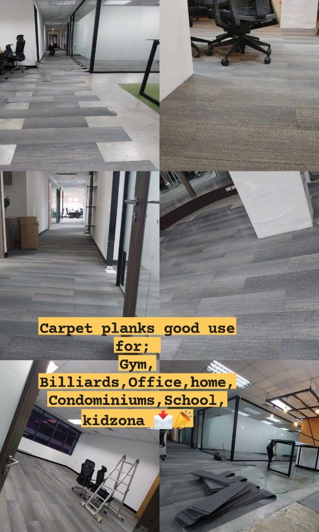 Carpet planks Used good like new (Category: Carpets, Mats & Flooring) located in Binan City. Submitted by plesisrhin96177 (Listing ID 1439125977, Image 2). Description: Used carpet tiles Marami Stock 📣 color: Light blue , light brown and gray 50x50cm dimension and 23x92cm Carpet planks Rubberized ang likod Ready to install / Malinis na po nalabhan na Ikakabit mo na lang talaga We give discount for bulk Order's 💌.