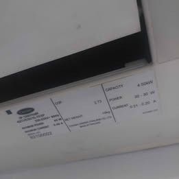 Carrier Crystal Fully Inverter Split Type Air Condition 2.5 HP (Category: Air Conditioning and Heating) located in Las Pinas. Submitted by fhaye888 (Listing ID 1439245825, Image 2). Description: Carrier split-type air conditioner. Model 38CVE5016.703P. Uses R410A refrigerant. Power supply is 220-230V ~ 60Hz. Capacity is 4.50 kW. RFS: not using it anymore since we have the floor AC No issue, only needs cleaning since it has not been used for over 