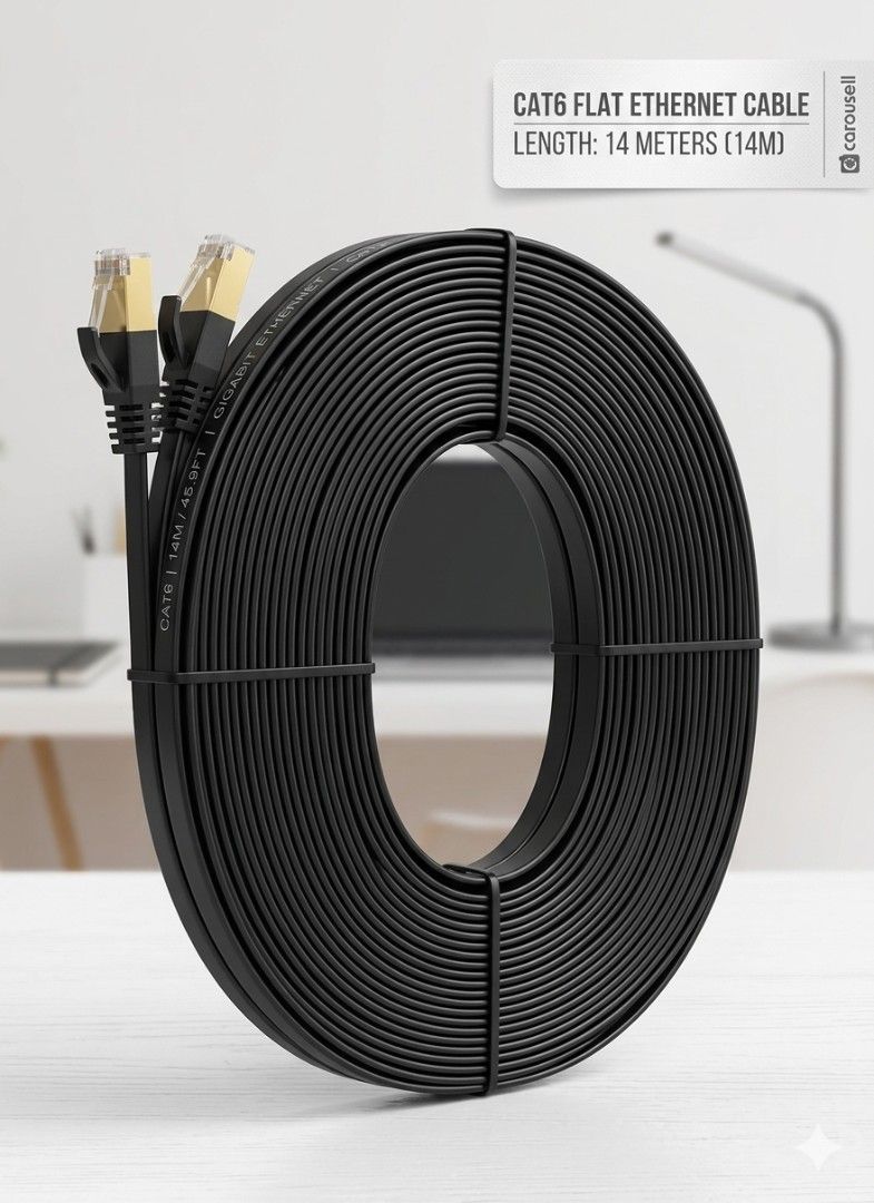 CAT6 Flat Ethernet Cable - 14 Meters460276090568058880