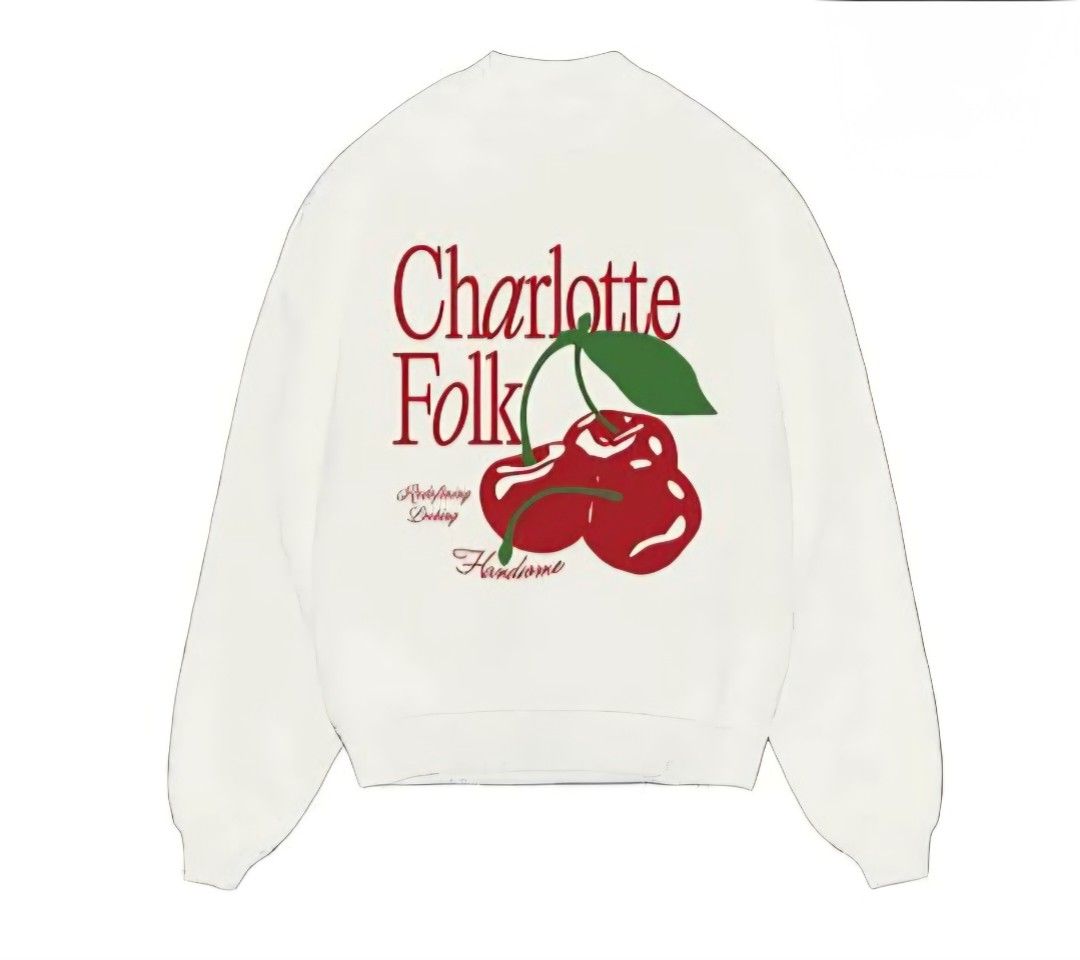 Charlotte Folk Cherry Sweater (Off White), Size Small (Category: Coats, Jackets and Outerwear) located in Quezon City. Submitted by gingermanansala (Listing ID 1439175171, Image 1). Description: Embrace a pop of fun with the Refined Cherry Sweater. This sweater with a regular fit offers a perfect balance of warmth and breathability while its classic silhouette ensures a flattering fit for all body types. Featuring the collection's design in full 