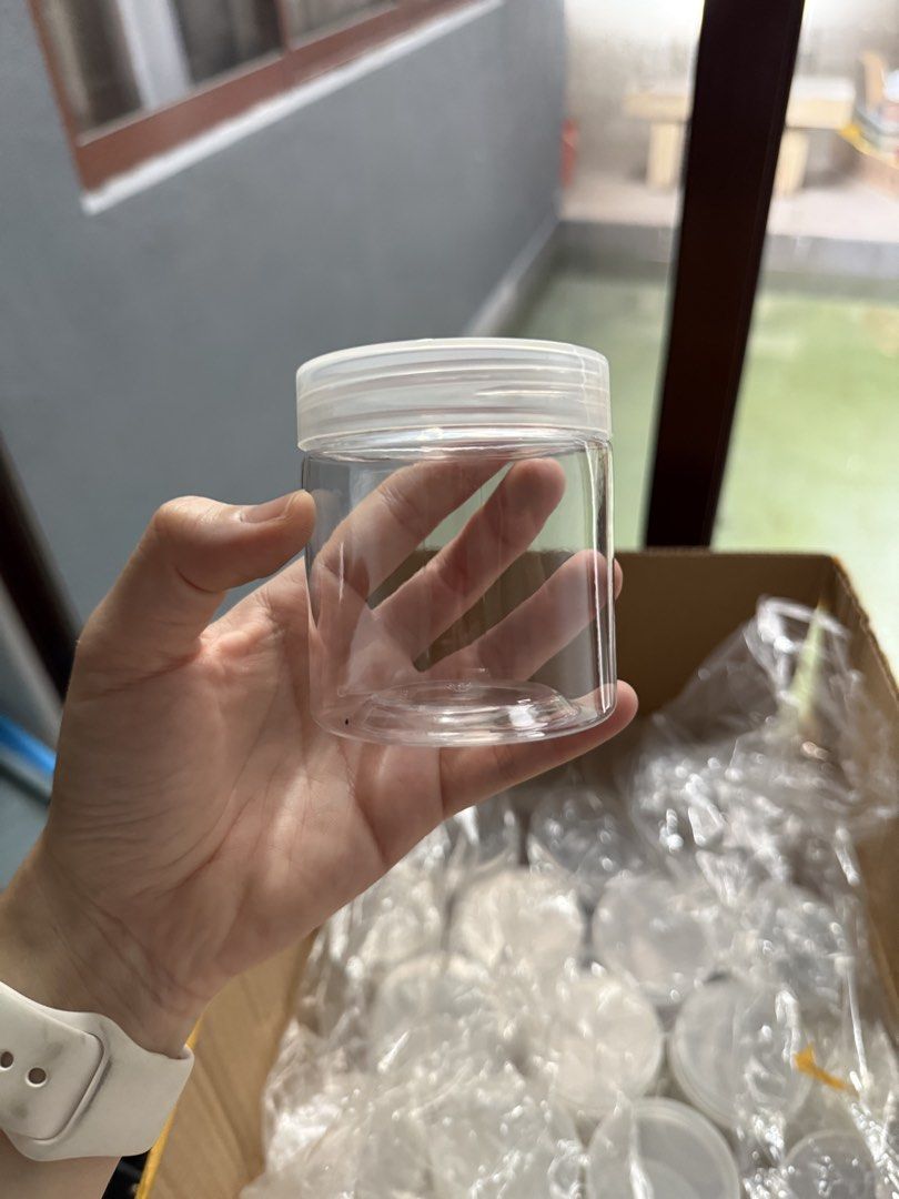 Clear Plastic Storage Jars with Lids460014637108449281