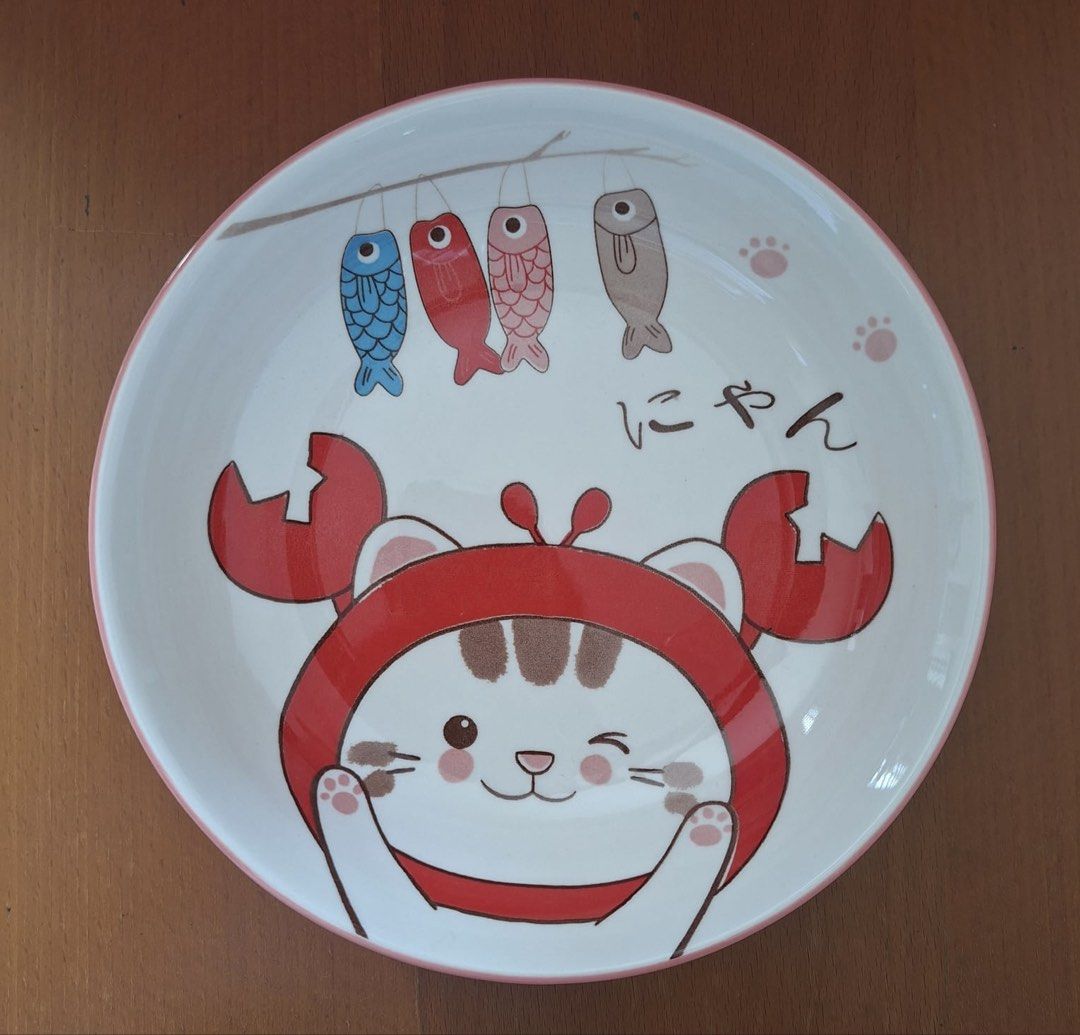 Cute Cat Crab Design Plate460789172908871680