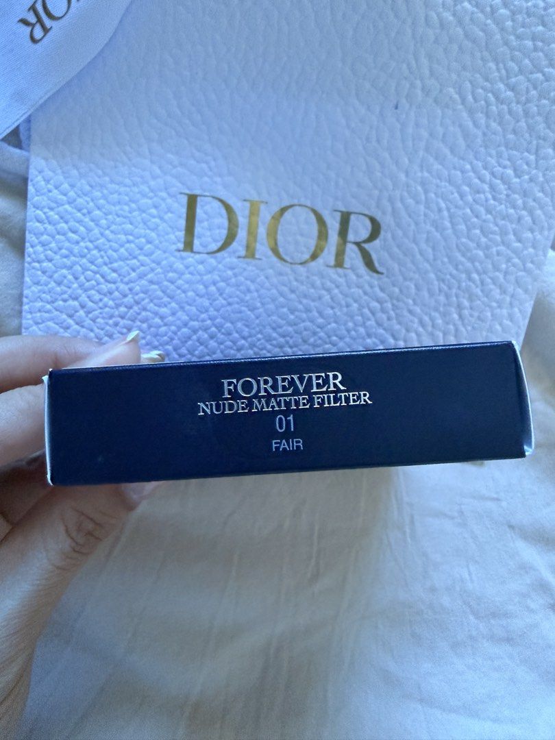 Dior Forever Nude Matte Filter Powder - 01 Fair (Category: Makeup) located in Manila. Submitted by zhaina (Listing ID 1439072968, Image 3). Description: - Authentic Dior Forever Nude Matte Filter Powder - Shade: 01 Fair - Includes: Powder, original box, Dior paper bag with ribbon - Infused with hyaluronic acid - Expiration Date: July 2028 - Made in Italy RFS: the Chanel powder is suits me better.