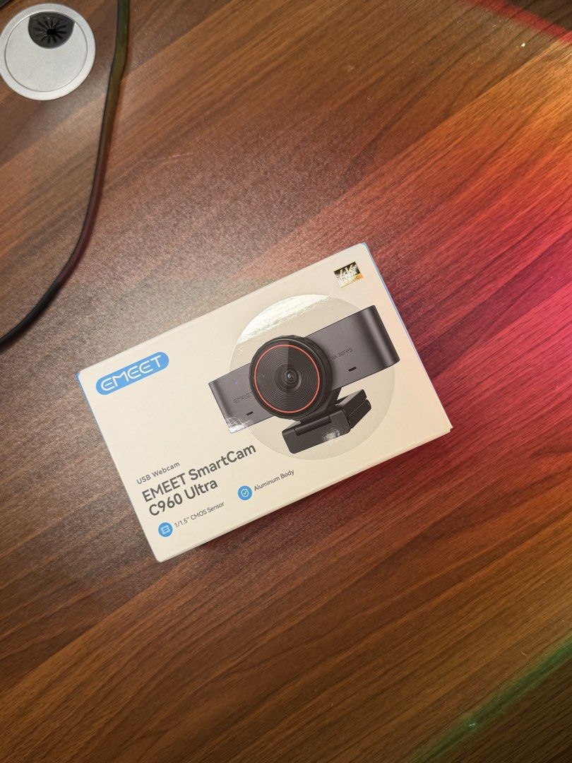 Emeet SmartCam C960 Ultra 4K Webcam (Category: Webcams) located in Bacolod City. Submitted by BWMCAROUSEL (Listing ID 1439210167, Image 1). Description: Original price ₱4600 Selling for ₱3999 - Emeet SmartCam C960 Ultra Webcam - 4K Resolution - CMOS Sensor - Includes: Webcam, Box, Documentation - Design: Black with Red Lens Accent - Type: USB Webcam.