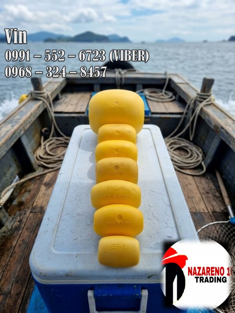 fishing bouy net she floater (Category: Fishing) located in Bacoor. Submitted by zx400rr (Listing ID 1439115581, Image 1). Description: FISHING NET BOUY * 100% brand new and high quality * Made of high-quality materials, durable * These floats are authentic and were used by commercial fisherman on nets. * These floats are made from hard foam * Auitable for float for fishing net, fishing cage, swimming pool lane and so on Specification: Material: 